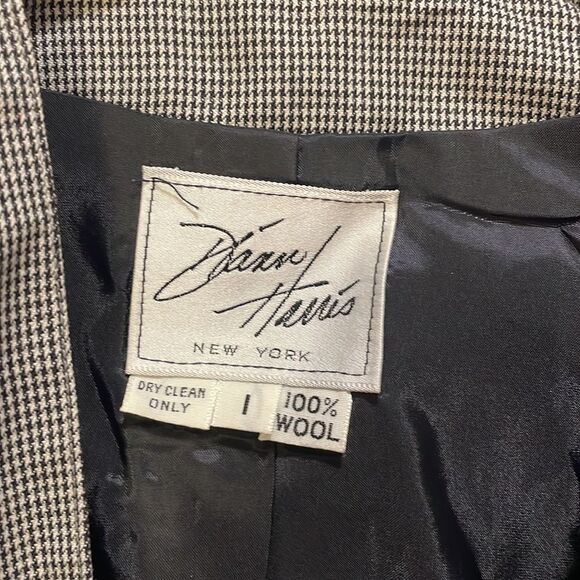 Diane Harris vintage black/white checkered wool crop jacket and bubble skirt - Picture 12 of 15